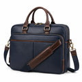 Elegante Laptoptasche für Berufstätige in Marineblau und Braun