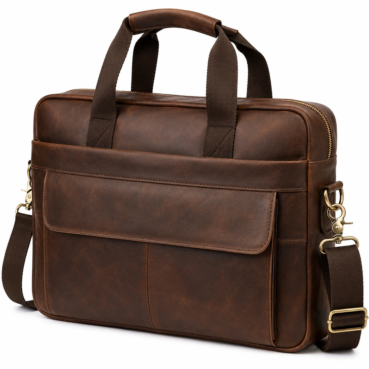 Braune Laptoptasche im Business-Stil mit verstellbarem Schulterriemen