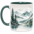 Keramikbecher mit Berglandschaft 350ml Grün