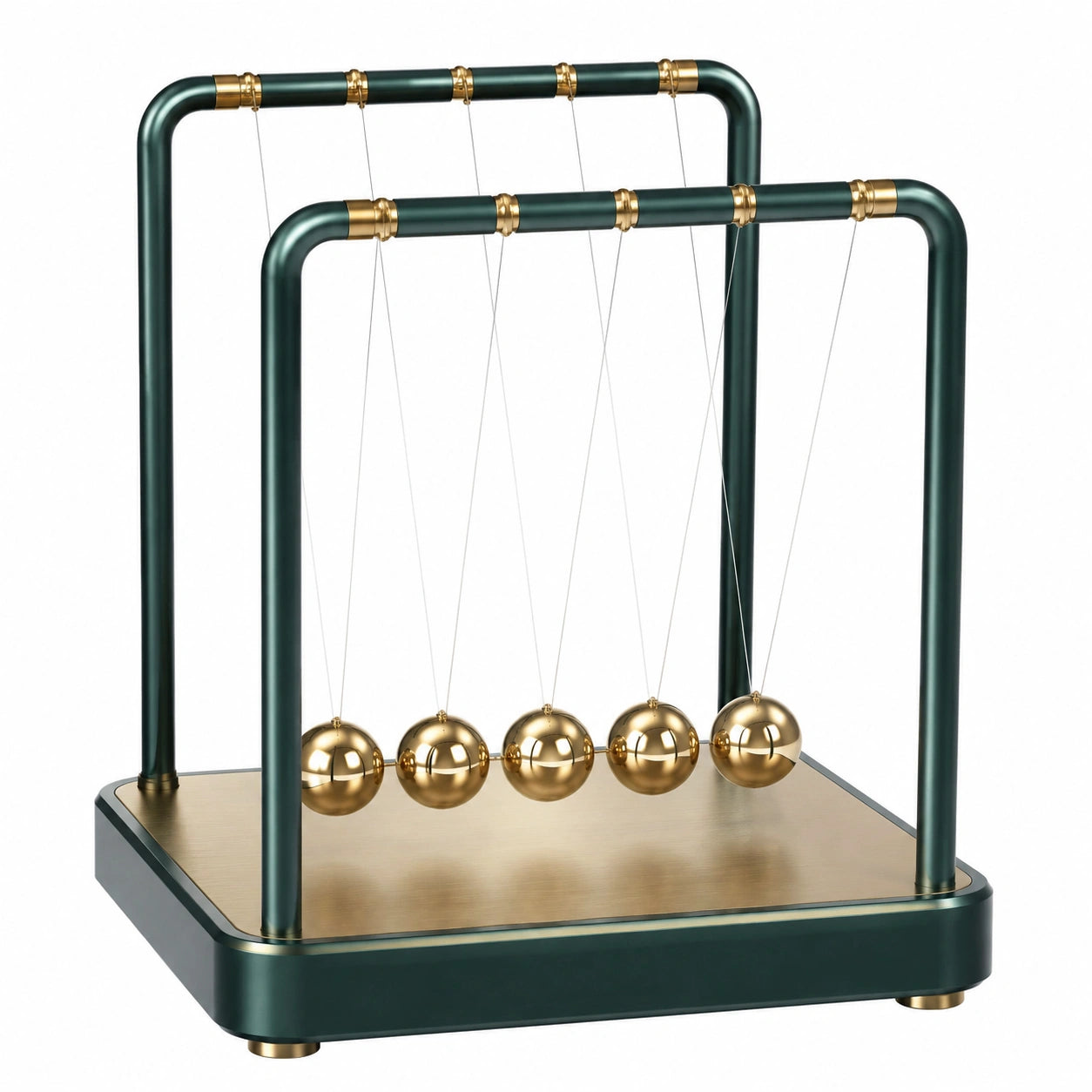 Newton Pendel Schreibtischdekoration Grün/Gold - 5 Kugeln