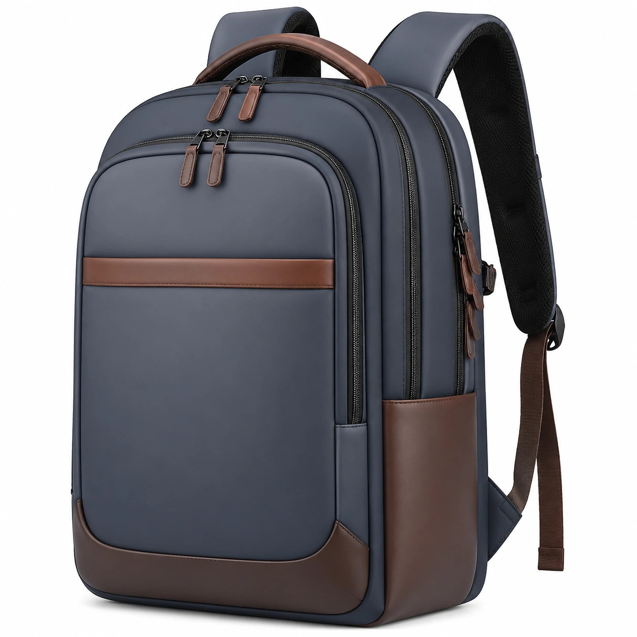 Wasserdichter Laptop-Rucksack 35L Dunkelblau/Braun