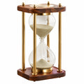 Elegante Sanduhr mit Holz und Metall in Braun und Gold, 60 Minuten