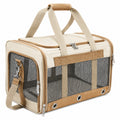 Faltbare Haustiertragetasche mit Netzfenster Beige 45cm