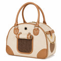Haustier-Tragetasche Beige und Braun mit Belüftung