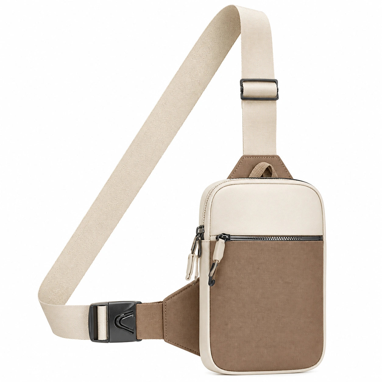 Crossbody-Tasche Unisex Braun Beige 20 cm