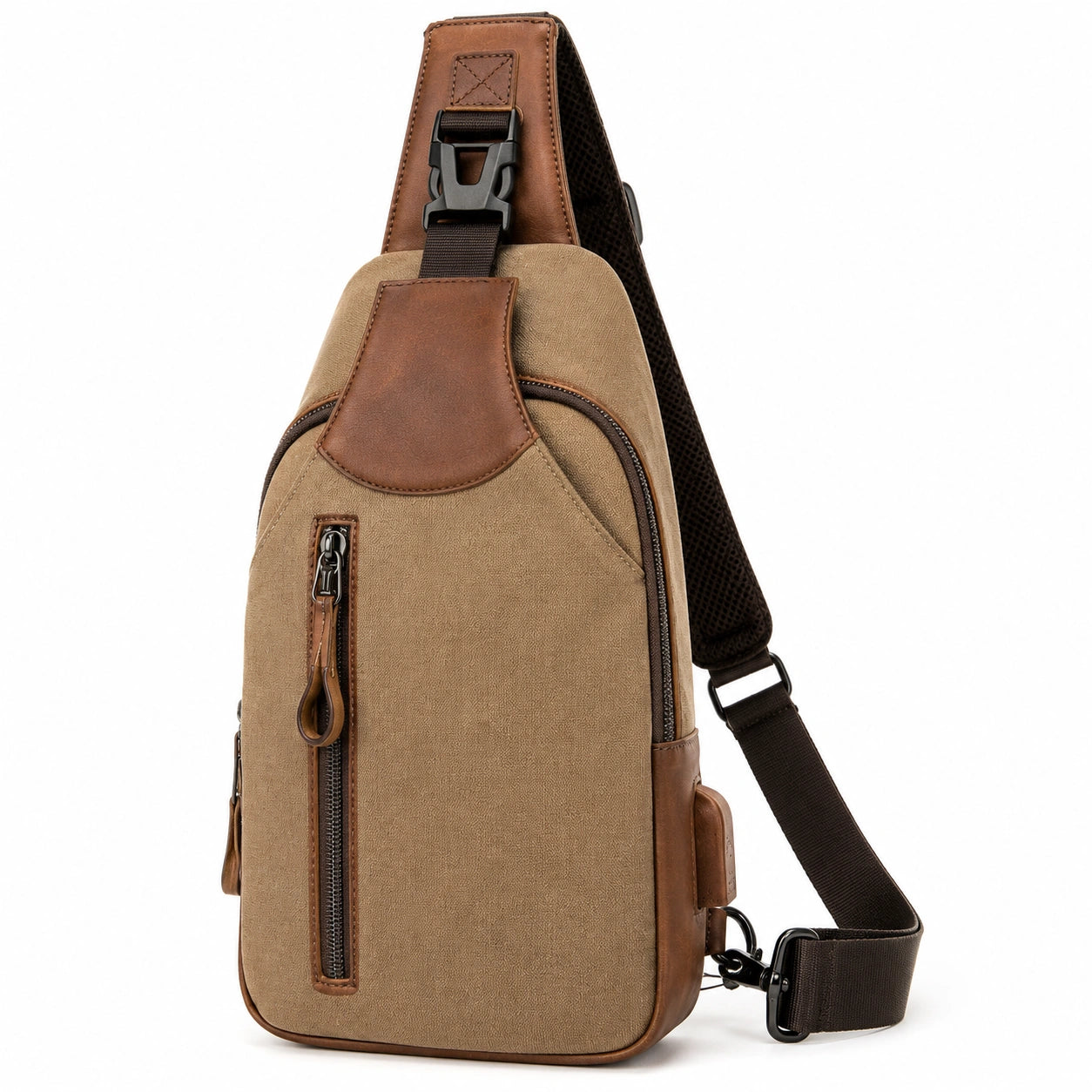Vielseitiger Sling-Rucksack Braun Beige für den Alltag