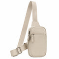 Beige Crossbody Umhängetasche mit Verstellbarem Gurt